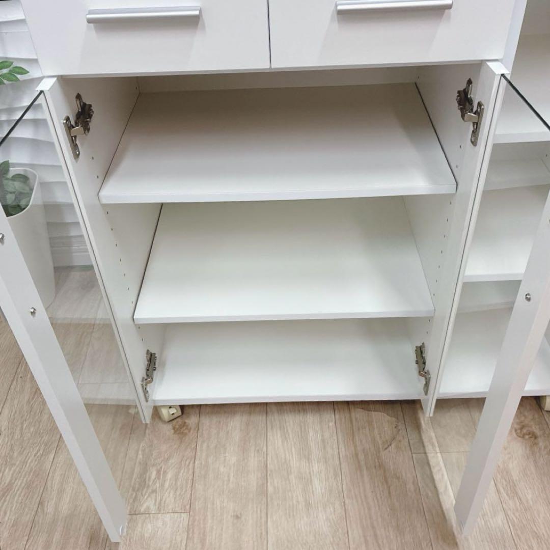 ◇大阪府 神戸市 配達料無料！◇山善◇ガラスキャビネット◇キッチンカウンター◇