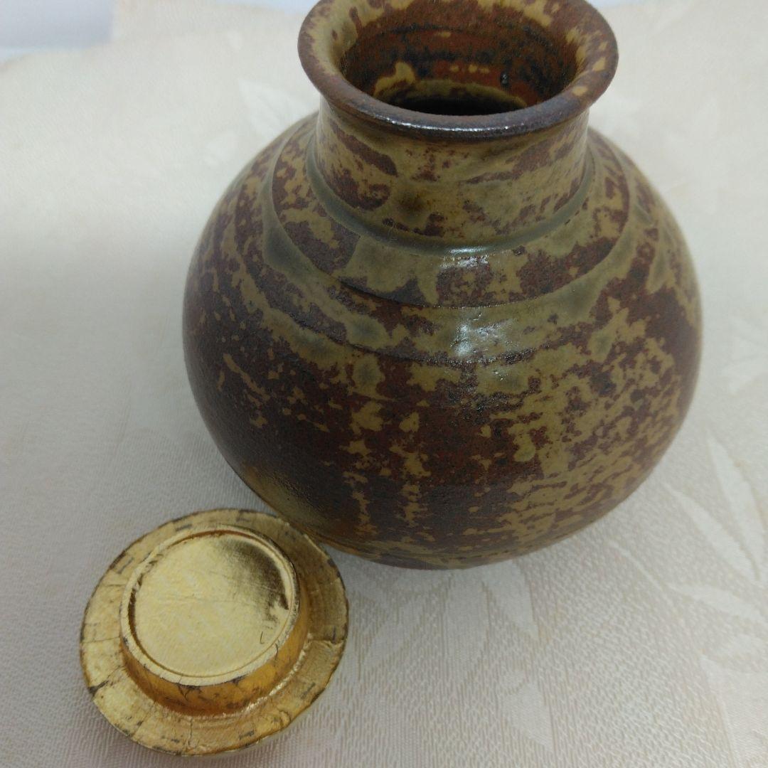 唐物大名物 利休丸壺茶入 おむろ窯 孝三造 仕覆 藤種緞子 本歌写 共箱 茶道具