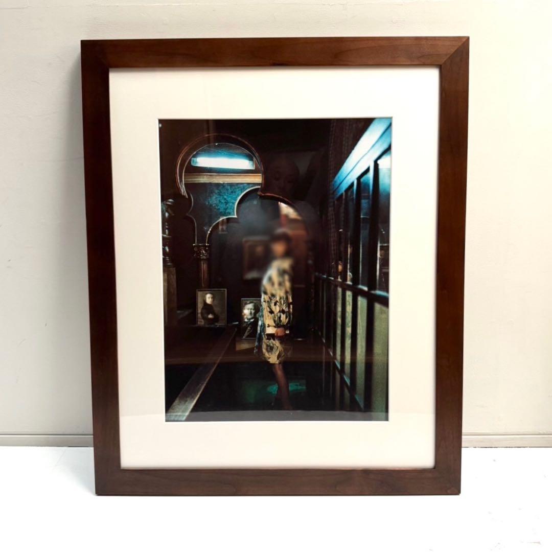 【在庫25】額 額縁 木製 焦茶 ダークブラウン 大きいサイズ アート 写真 e