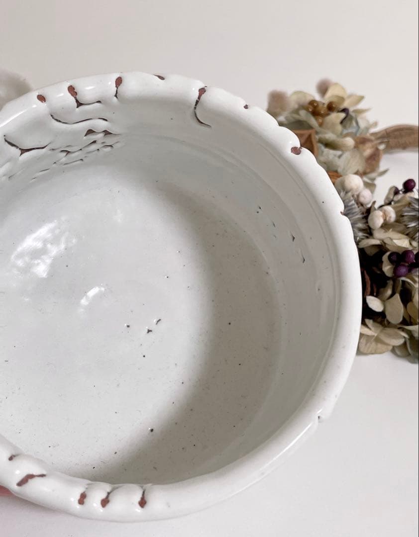 萩焼　山根清玩　鬼萩　抹茶椀　新品　光彩庵　茶碗　陶器　白萩　割高台　梅花皮