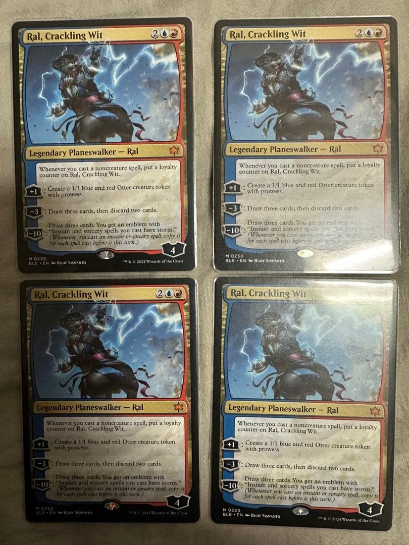 MTG 轟く機知、ラル　英語　4枚セット