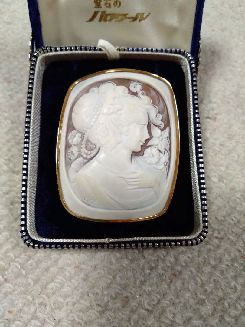 K18 カメオ　ブローチ　ペンダントトップ　CPE作