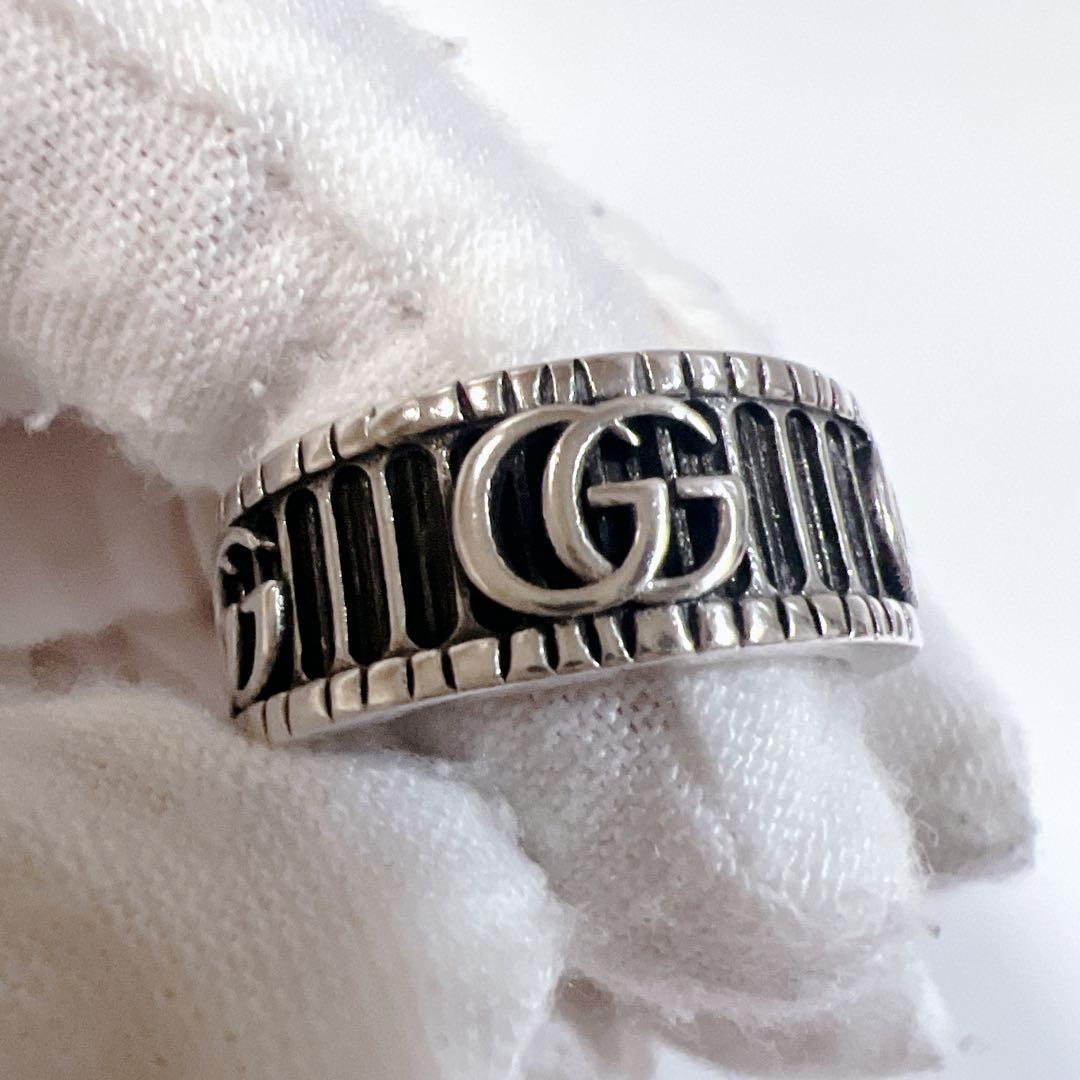 《極美品✨現行》グッチ リング 13号 マーモント ストライプ 925 指輪