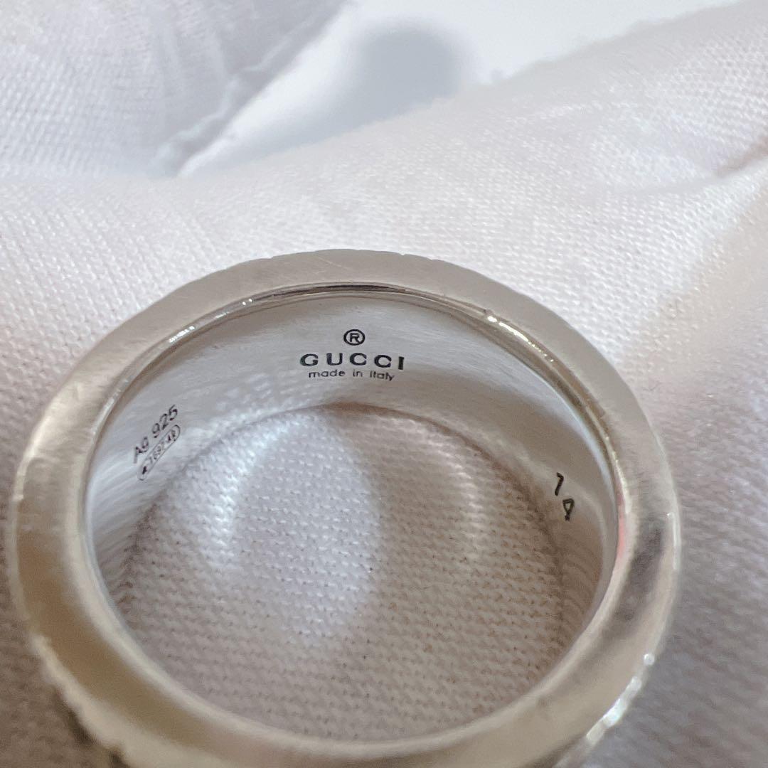 《極美品✨現行》グッチ リング 13号 マーモント ストライプ 925 指輪