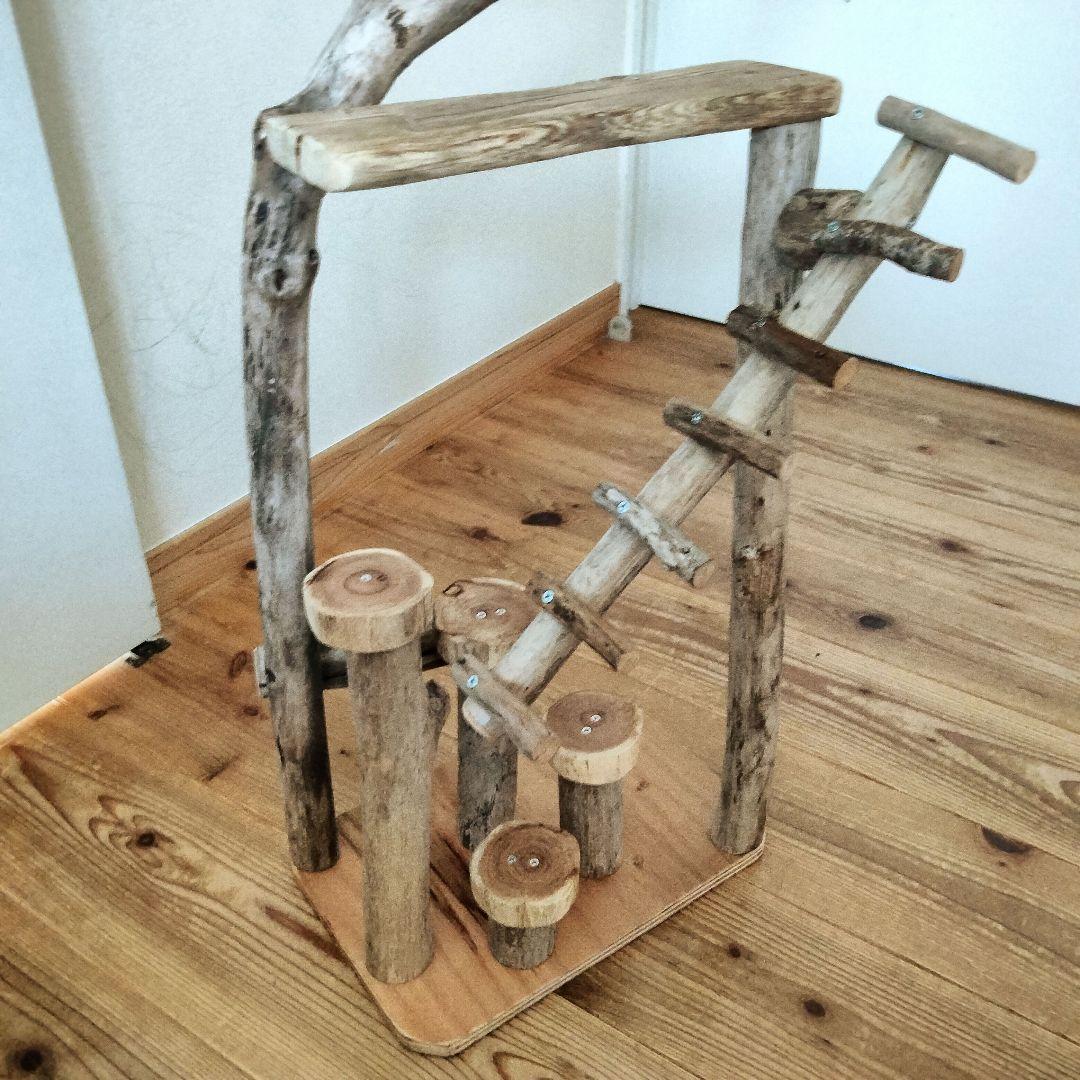 バードアスレチックジム大型 ㊷ 天然木 自然木 流木 インコ おもちゃ