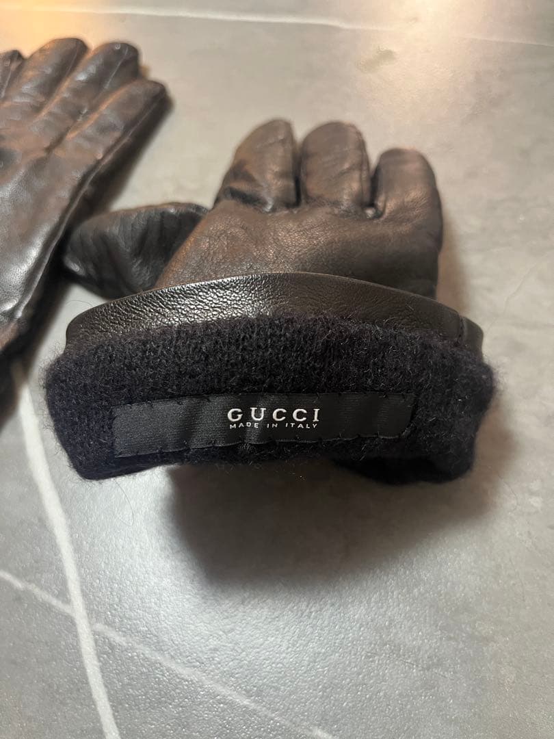 GUCCI レザー手袋 革手袋　グッチ　レザーグローブ