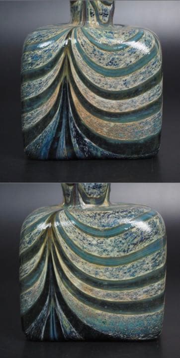 送料無料　大珍品　時代ガラス四角瓶　高さ11.5ｃｍ