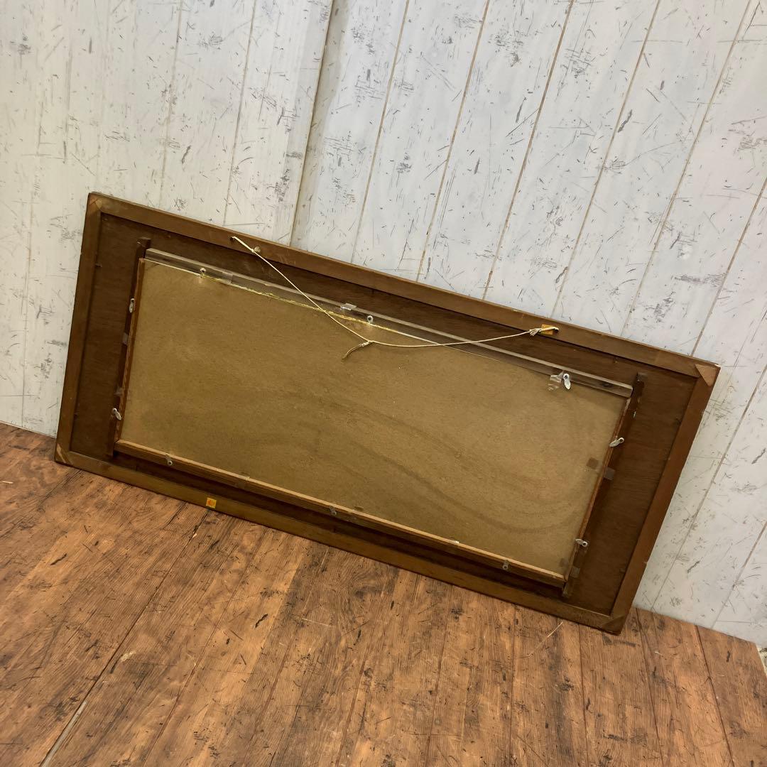 北欧レトロ 白鳥と湖 刺繍画 風景画 絵画 額縁 額装 アート 美術 芸術 飾り