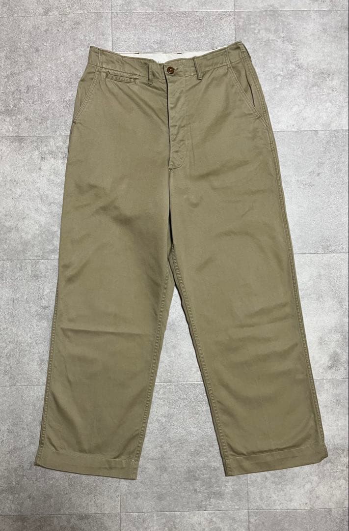 40s 米軍 ビンテージ US ARMY M45 チノ カーキ チノパン