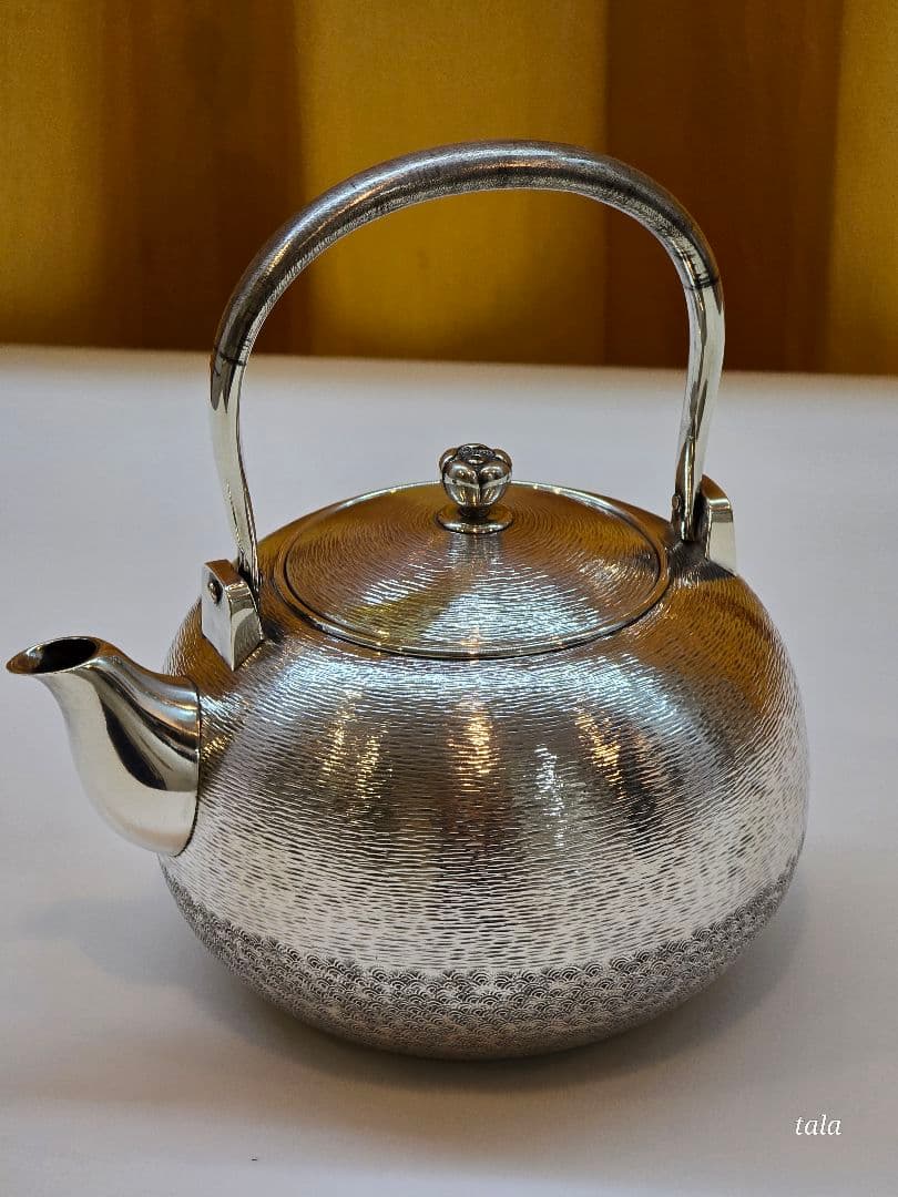 銀製　刻印　銀瓶　急須　煎茶