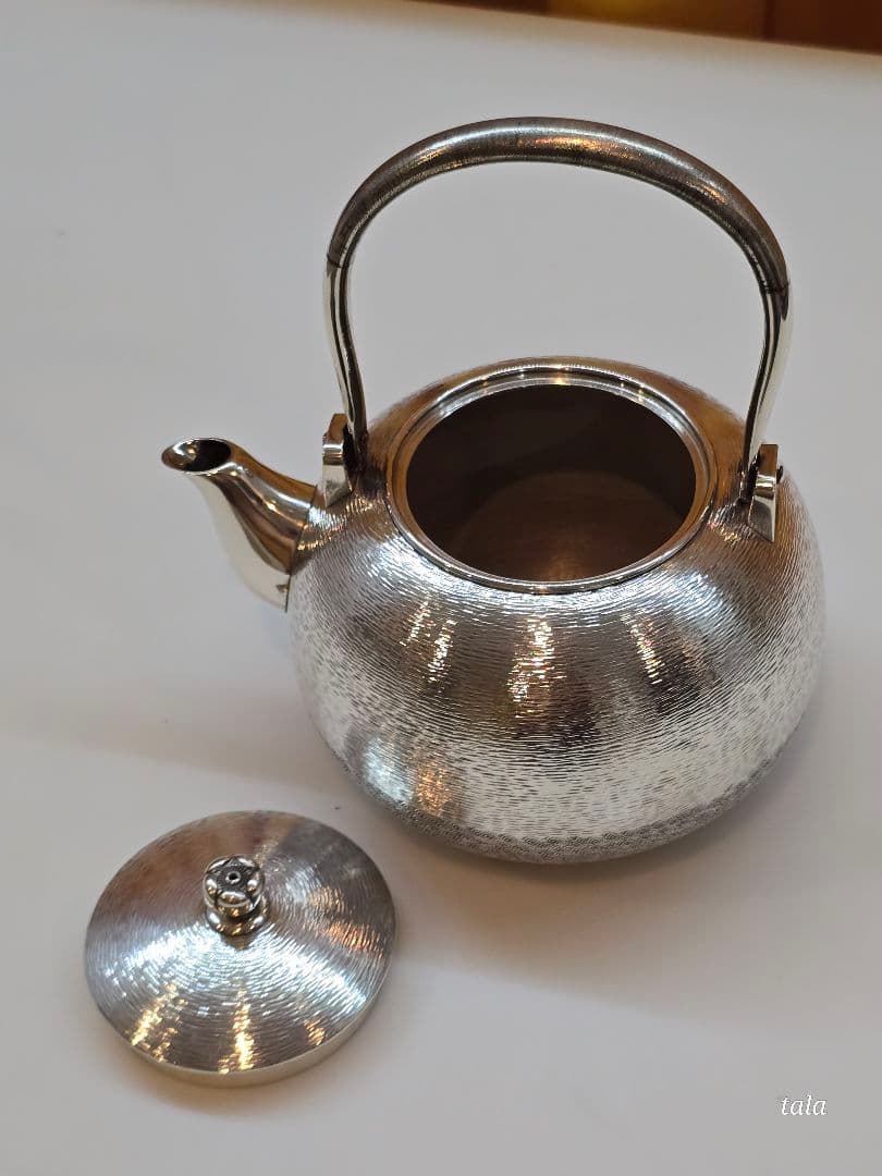 銀製　刻印　銀瓶　急須　煎茶