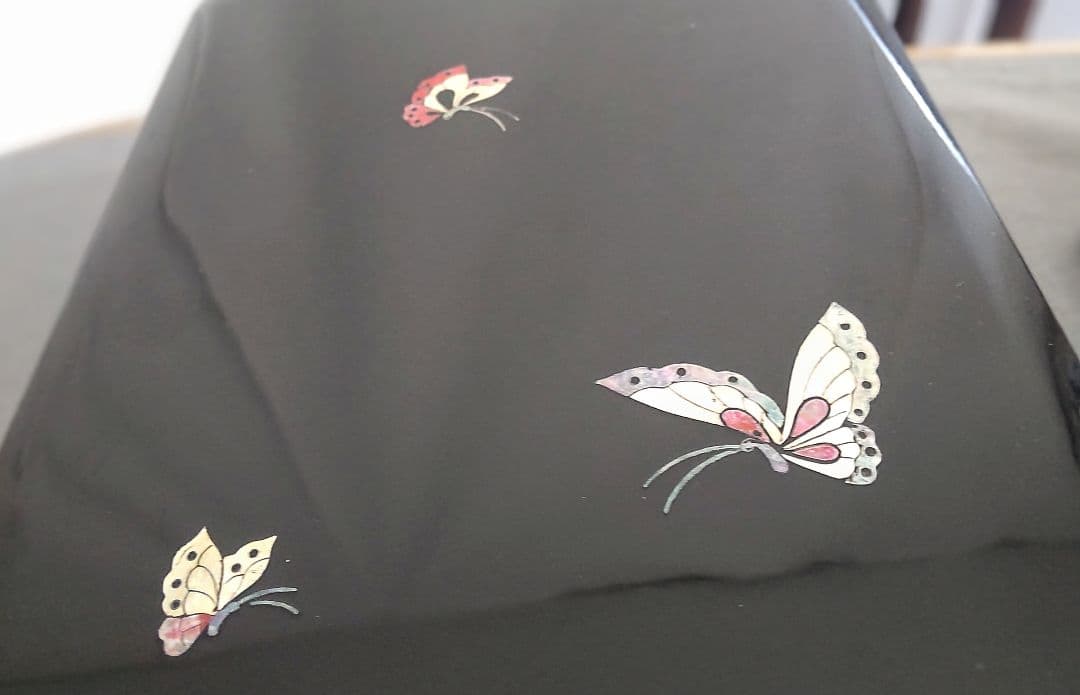 高級 高岡漆器 松翠作 青貝塗り 螺鈿 文庫 桐箱入り