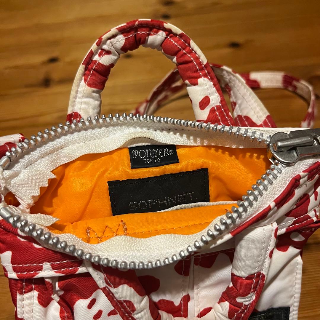 PORTER 花柄ショルダーバッグ ホワイト/レッド