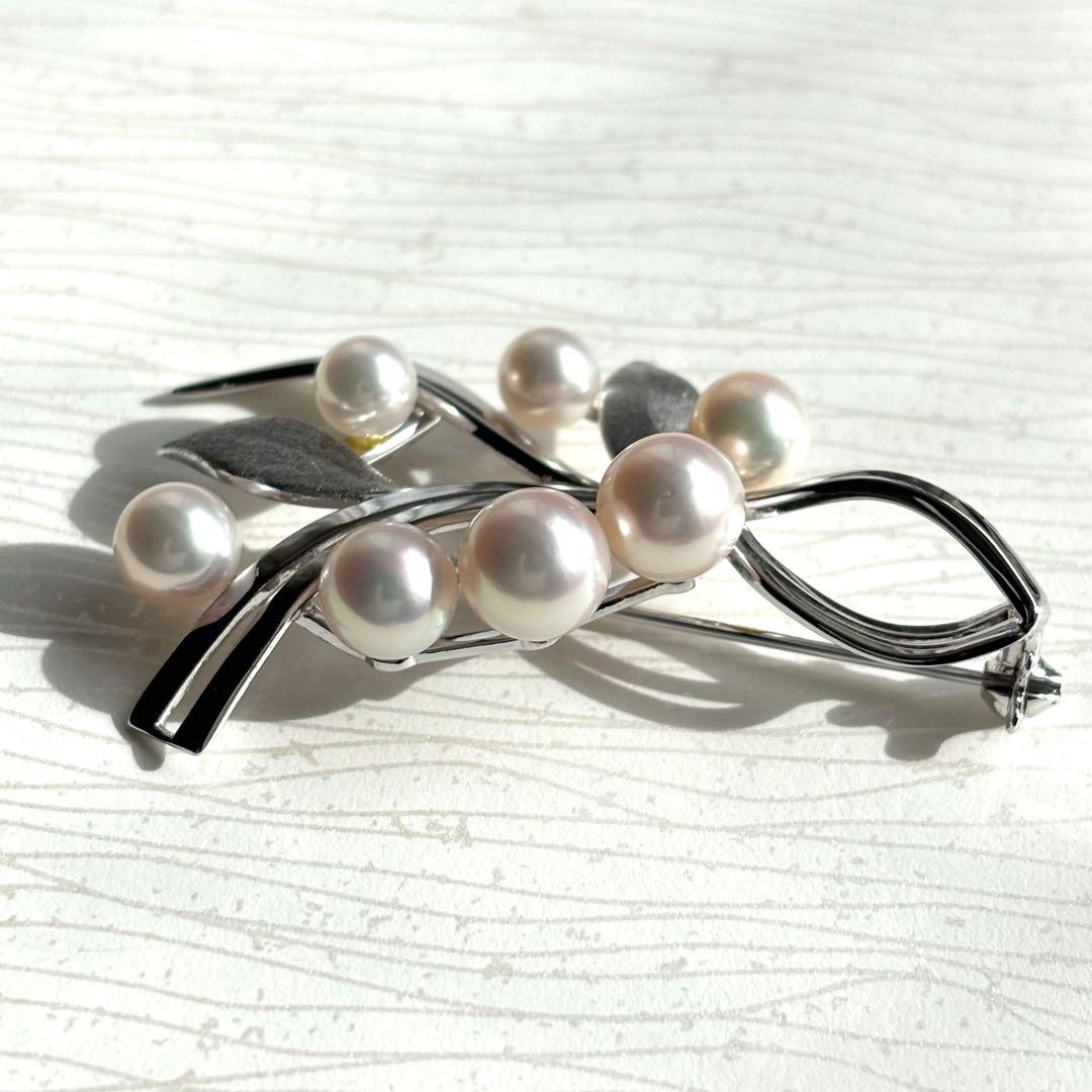 レア 未使用品 MIKIMOTO ミキモト パールブローチ あこや真珠 本真珠