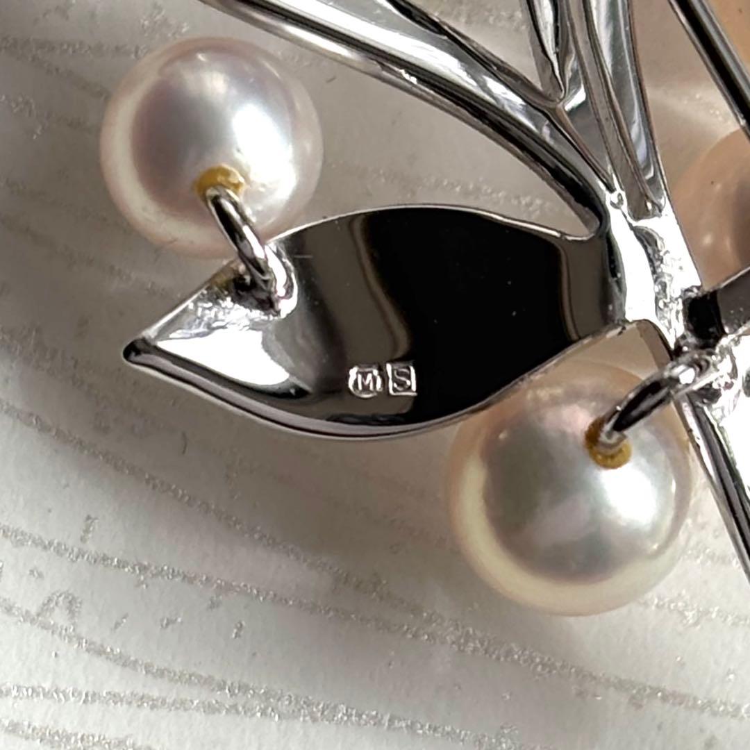 レア 未使用品 MIKIMOTO ミキモト パールブローチ あこや真珠 本真珠