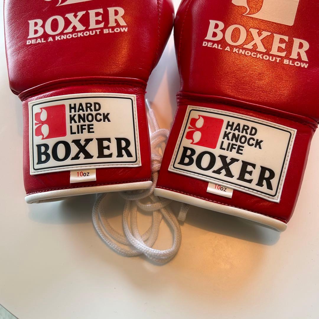 ISAMI BOXER ボクシンググローブ 10oz 紐式　赤