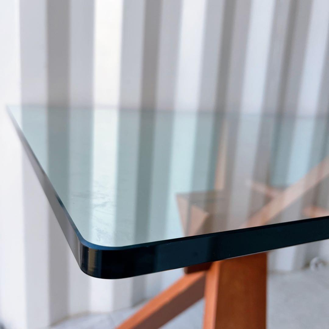 取付無料！IDC大塚家具 ブロスイタリア ピアナ モダンガラスダイニングテーブル