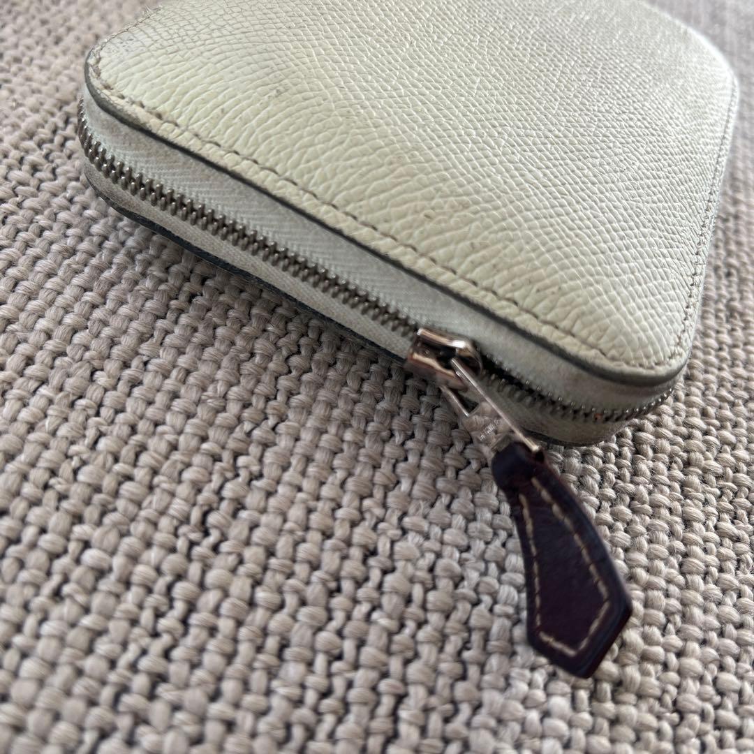 エルメス　シルクインコンパクト　ライトグリーン レザー ケース