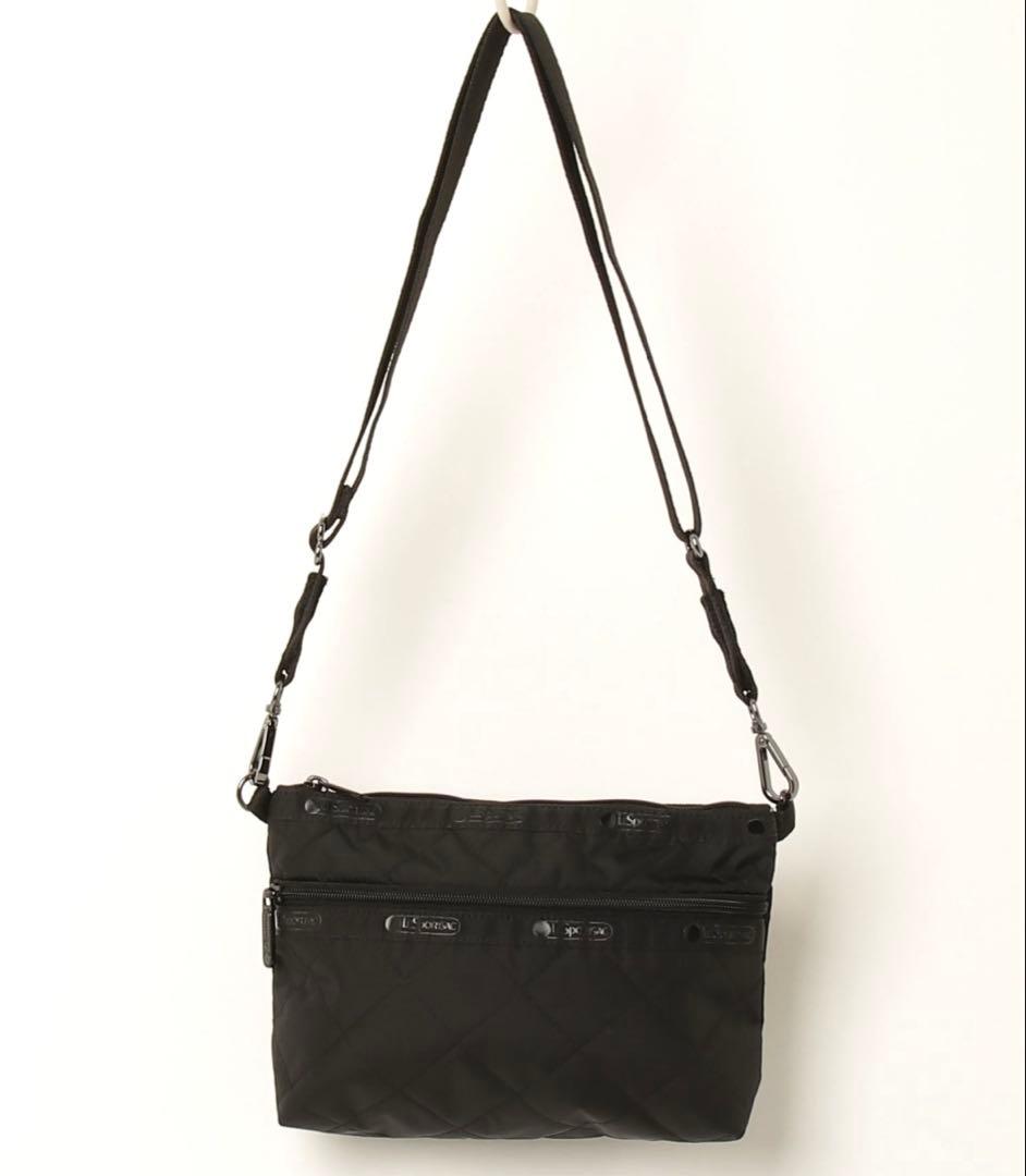 レスポ　CHAIN COSMETIC CLUTCH オニキスチェーンキルト