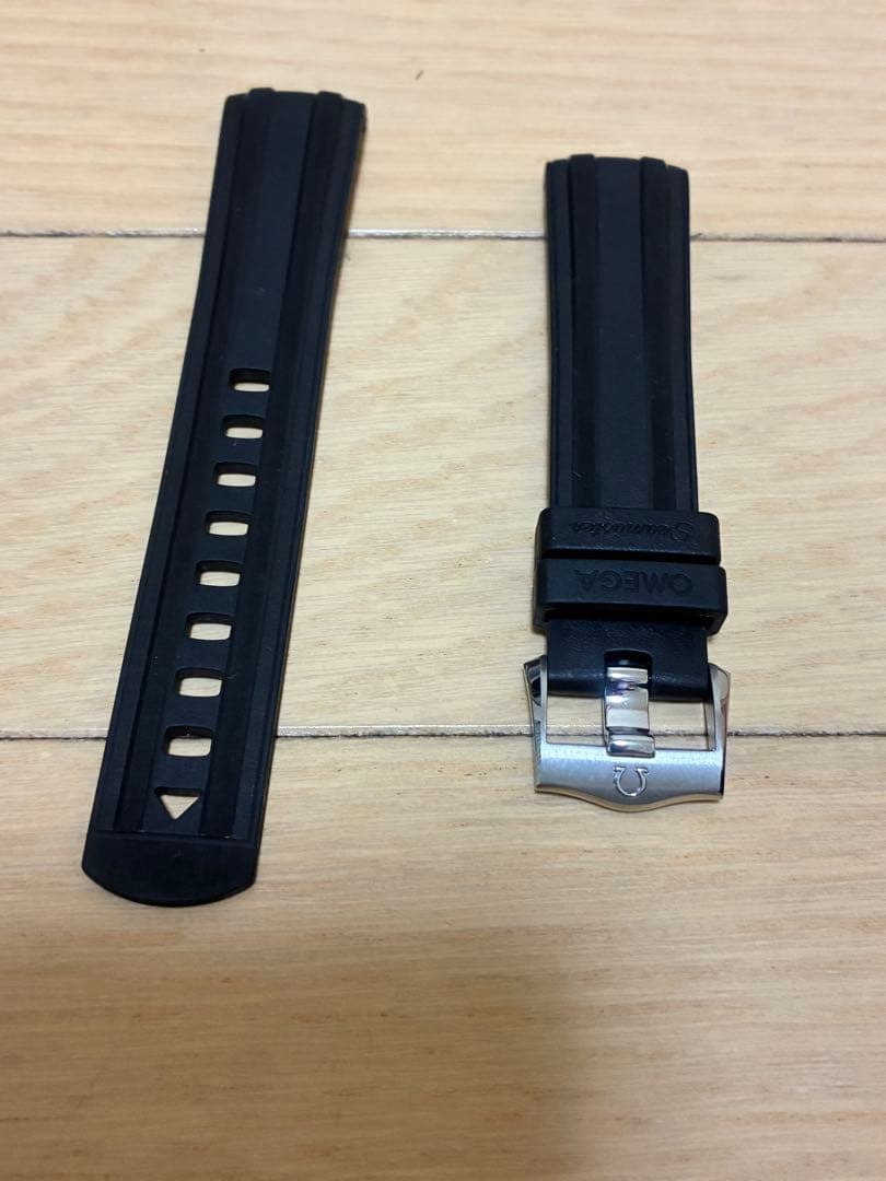 オメガ　シーマスター　ダイバー300 ラバーベルト　バックル　純正　黒