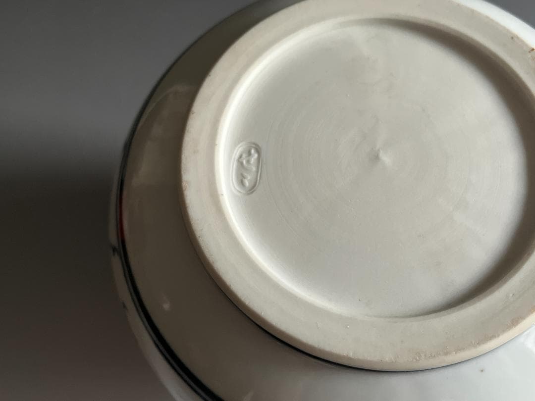 膳所焼　染付　近江八景の繪　芋頭水指　久田宗也　尋牛斎書付　茶道具　表千家