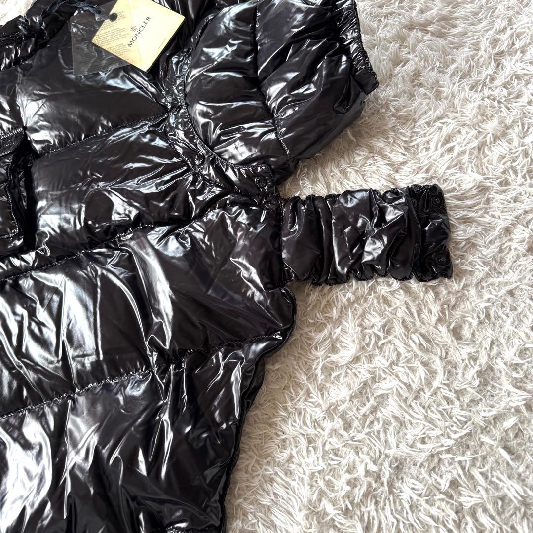 モンクレール 犬用 ダウンジャケット　3way フード　刺繍ロゴ　ワッペン　黒