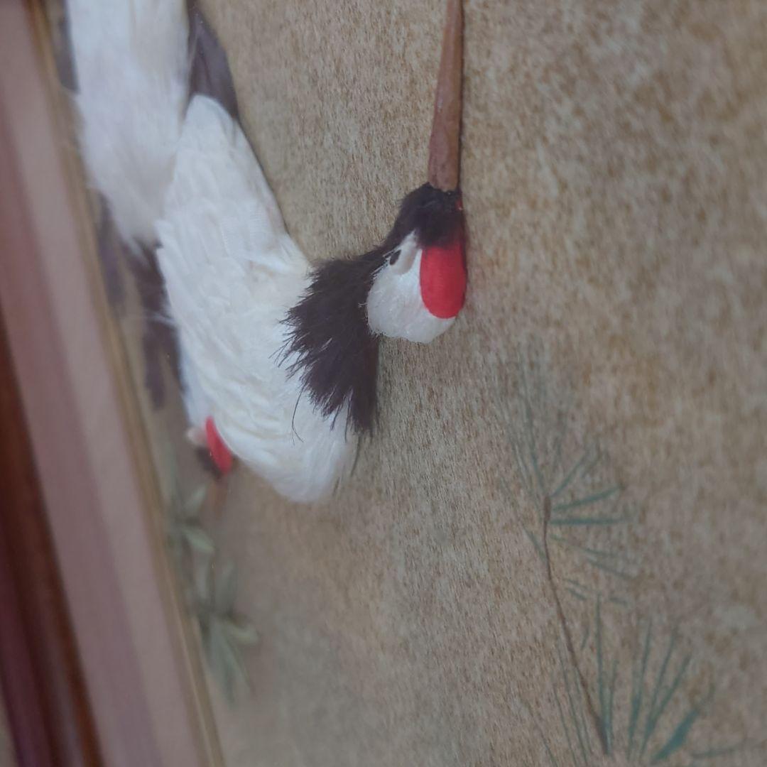 上品です夫婦鶴の刺繍額