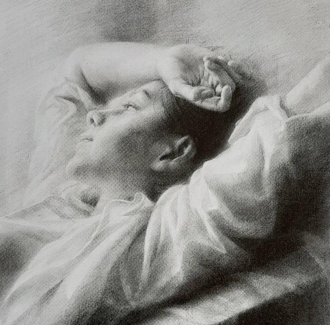 島村信之、「優しい時」、希少画集の額装画、人気作品、オーダーマット付