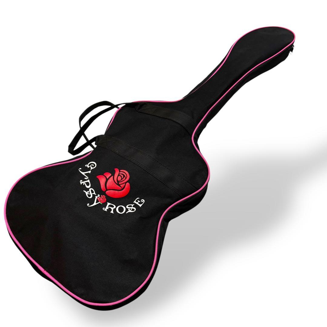 【希少な純正ケース付】ジプシーローズ エレキギター ラメ入 女性向けギター