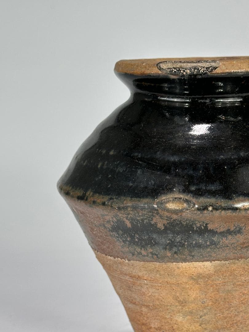 中国美術　元時代　黒釉　花瓶　花器　華道具