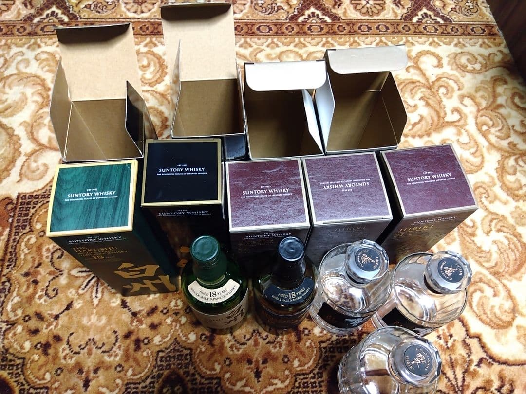 山崎18年 空瓶1本空箱3 響21年 空瓶3本空箱5 白州18年空瓶1本空箱1