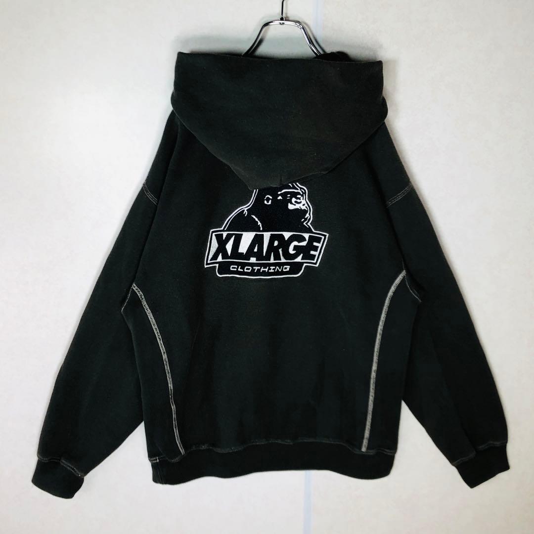 【人気コラボ】チャンピオン エクストララージ パーカー リバースウィーブ 黒 M