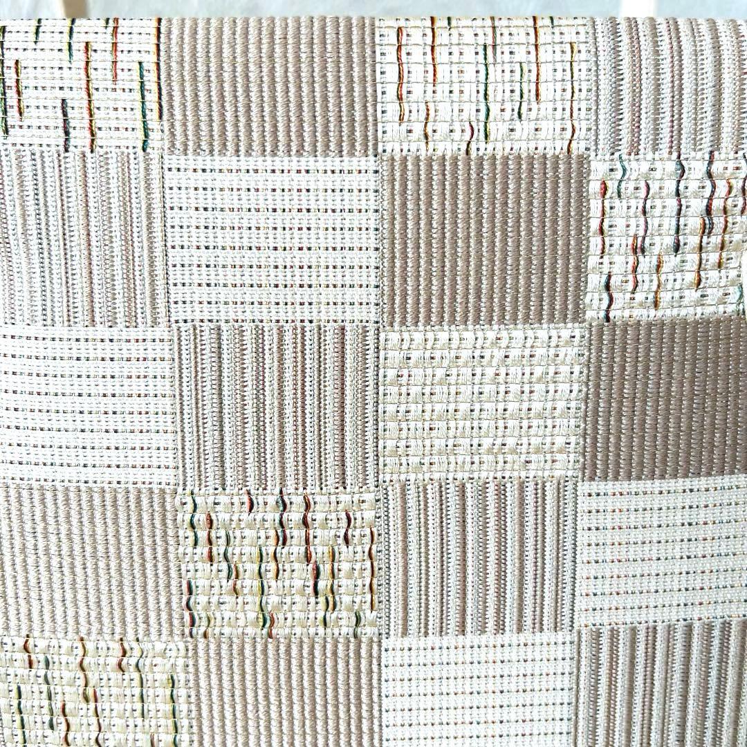 【セール✨】利休バッグ　和装バッグ　アイボリー　チェック柄　底鋲　総柄　春夏秋