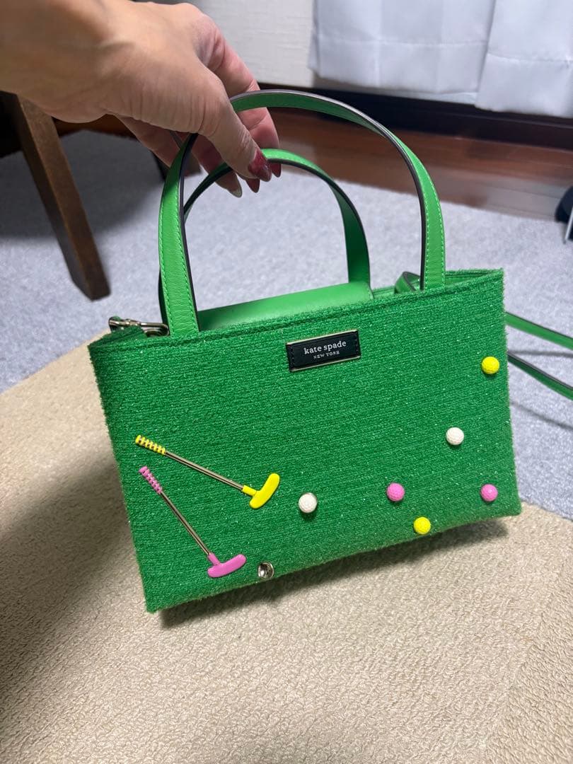 kate spade ゴルフモチーフ ハンドバッグ グリーン