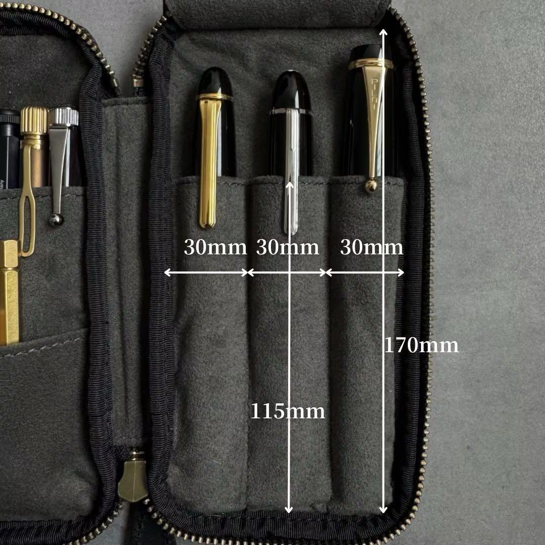 &LIEBE ジップペンケース 栃木レザー スムースブラック