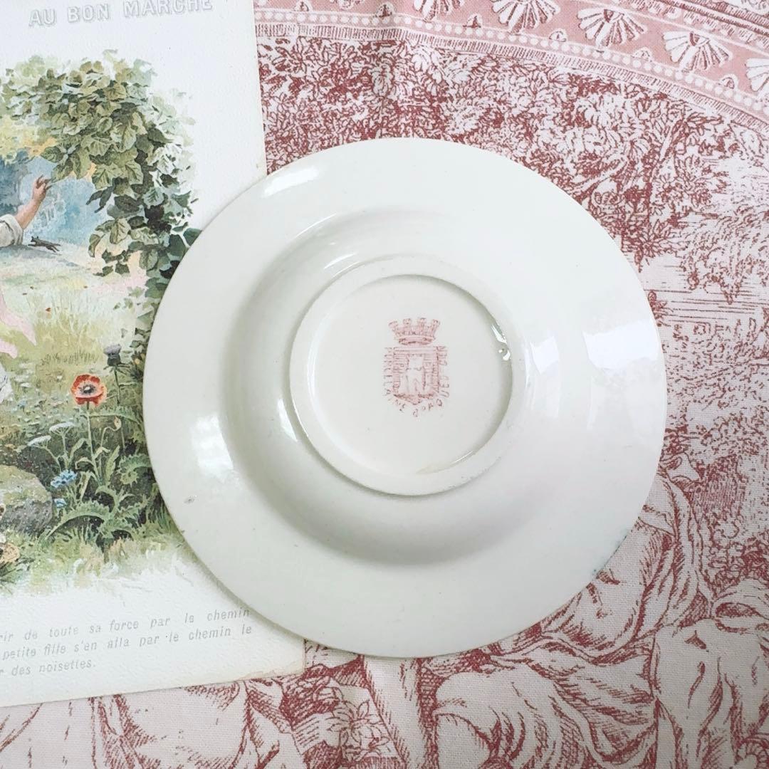 セール　フランスアンティーク　おままごと食器　深皿　赤ずきん　Gien 赤A