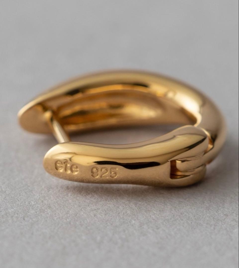 【新品】　ete K18 925チャンキー ハグピアス イエローゴールド