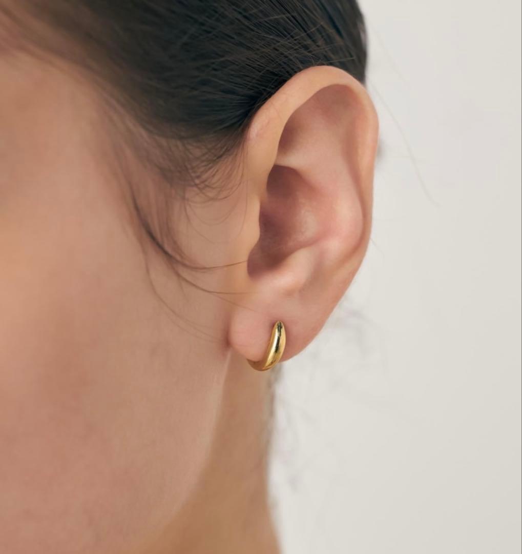 【新品】　ete K18 925チャンキー ハグピアス イエローゴールド