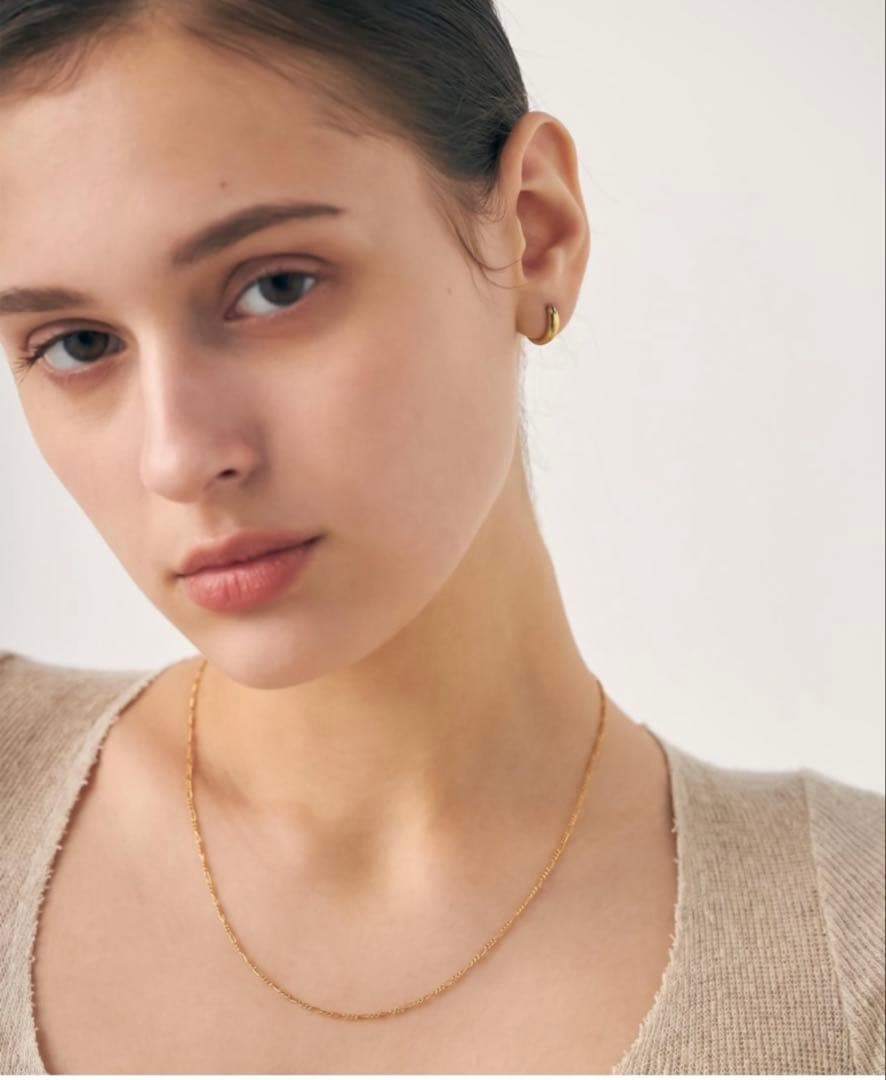 【新品】　ete K18 925チャンキー ハグピアス イエローゴールド