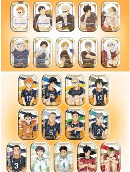 ハイキュー！！スクエア缶バッジ　おすわり　クールダウン　セット セブンネット限定