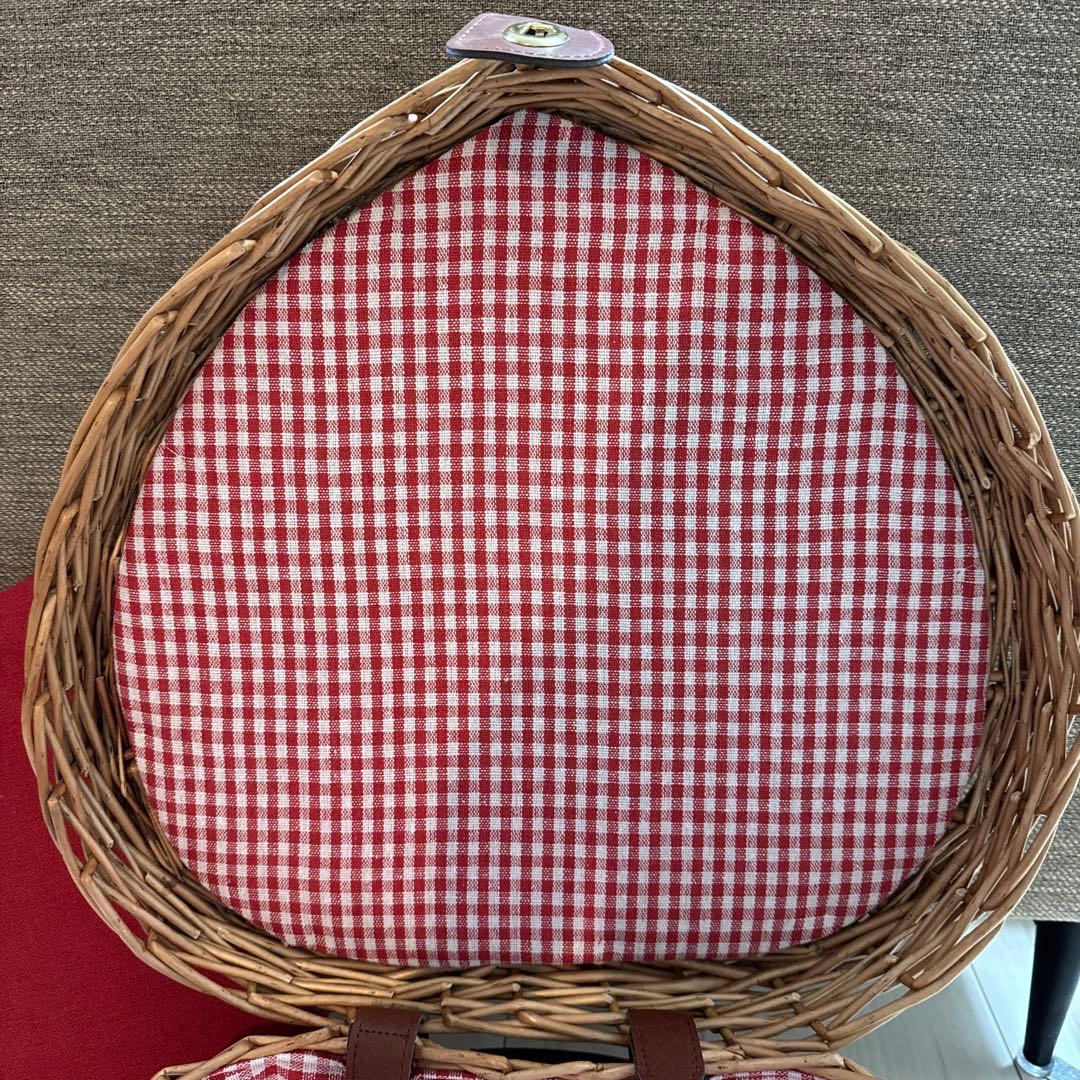 ☆美品☆かご ラッセル Russell ハート型バスケット ブラウン