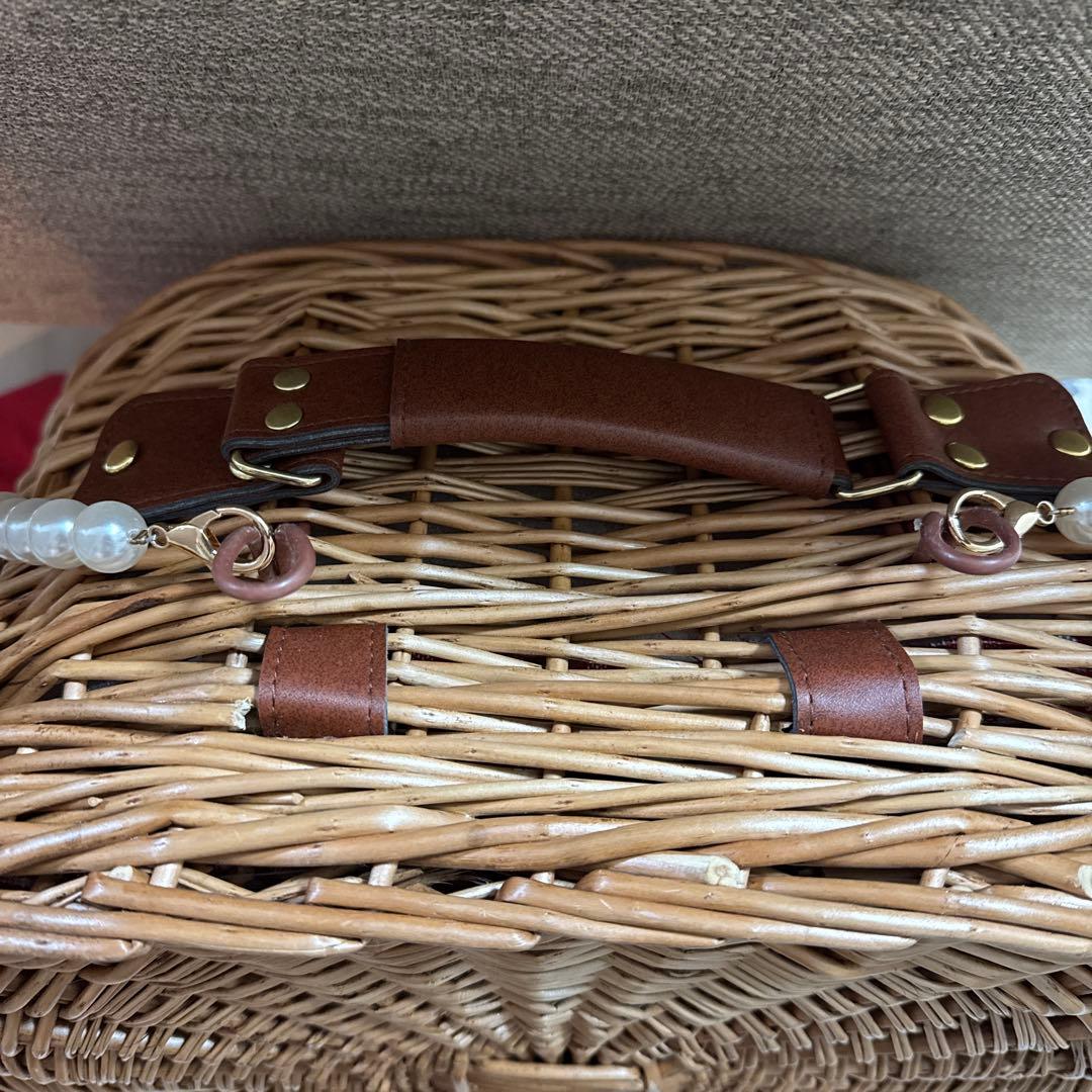 ☆美品☆かご ラッセル Russell ハート型バスケット ブラウン