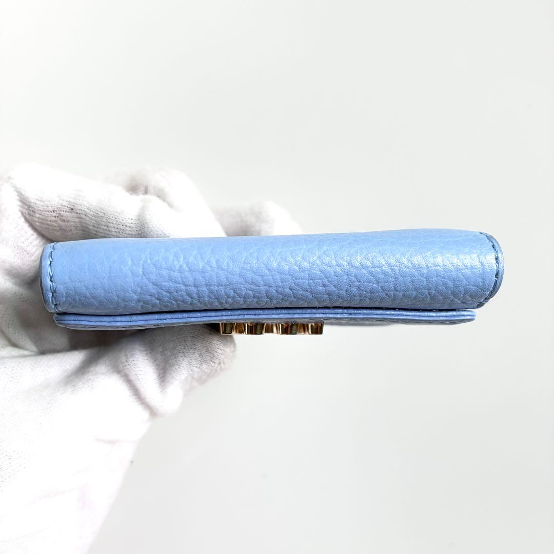 【美品】ラシット モノグラムプレート 三つ折りウォレット　ミニ財布 スモール