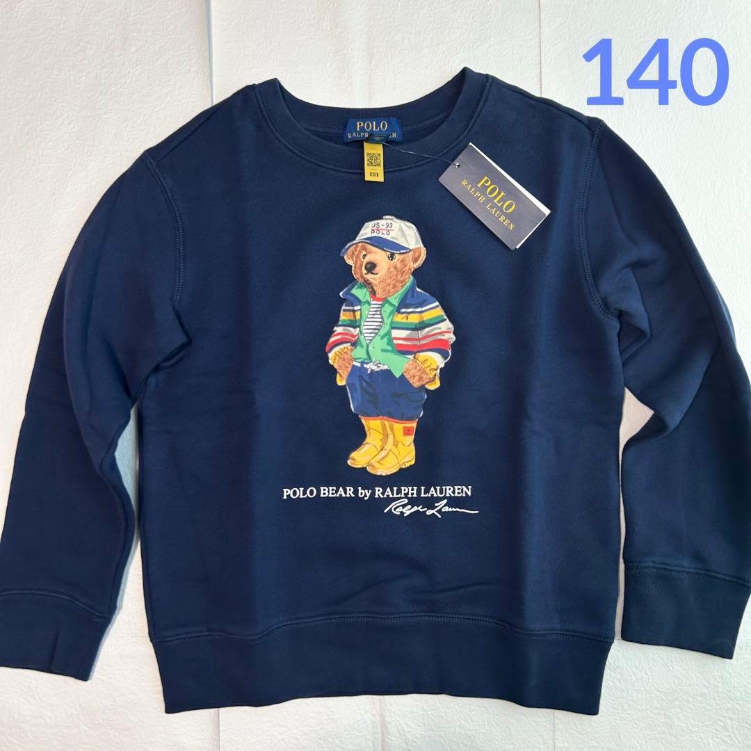 ラルフローレン ポロベア フリーススウェット ネイビー 140