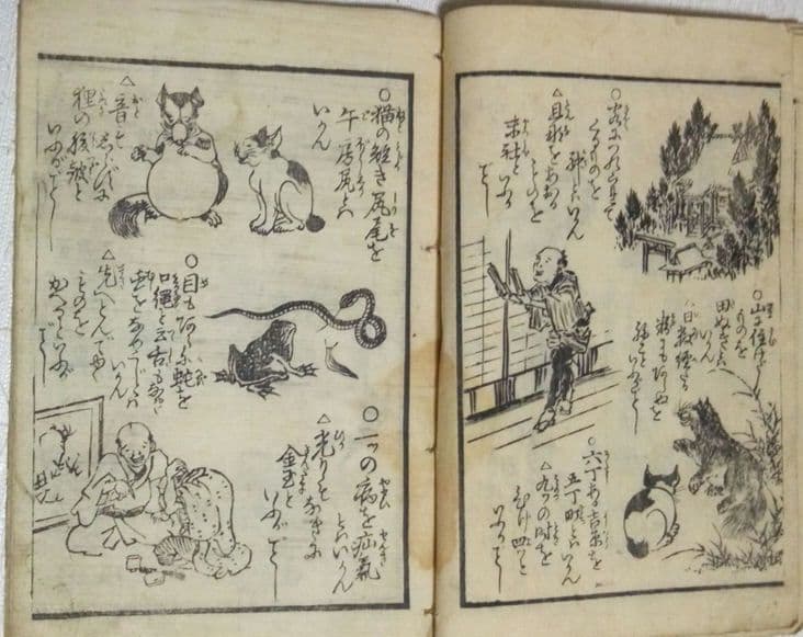 草双紙、合巻版画本白癡問答、渓斎英泉(一筆庵戯作)作画天保15年出版オマケ付き