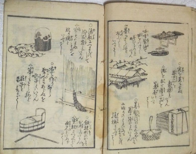 草双紙、合巻版画本白癡問答、渓斎英泉(一筆庵戯作)作画天保15年出版オマケ付き