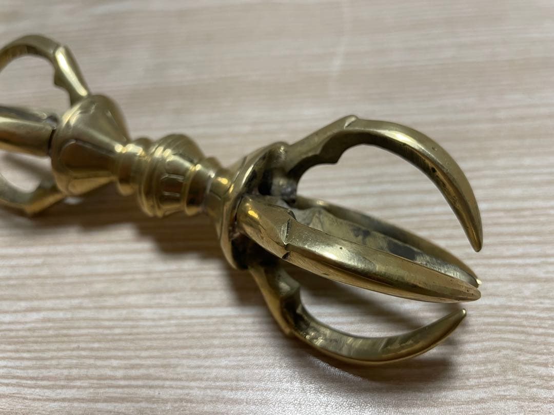 《 チベット密教　新品 》 真鍮　五鈷杵　バジュラ　ドルジェ　法具　仏具　A