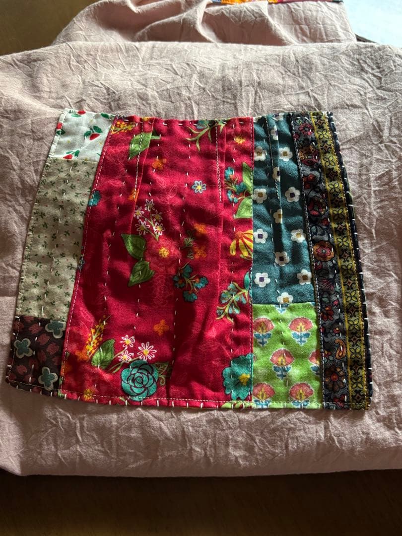 もんぺパンツパッチワーク モーヴピンク