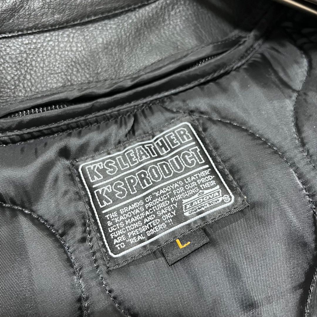 カドヤ　レザー　ライダースジャケット　シングル　ブラック　L ライナー 2way
