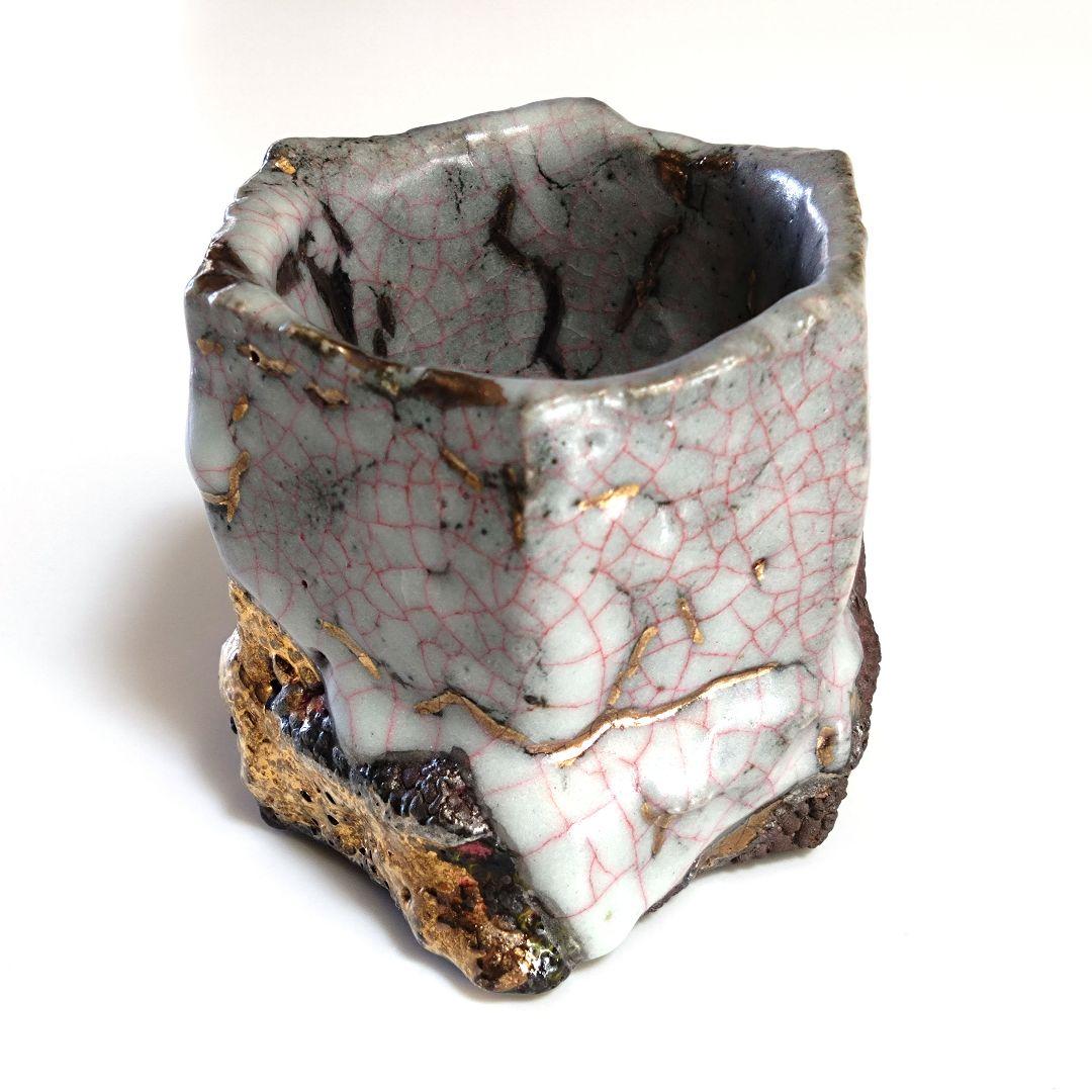 市川透　céladon（青磁）ぐい呑　未使用　共箱　備前　酒器